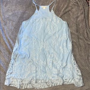 Lace Baby Blue Shift Dress